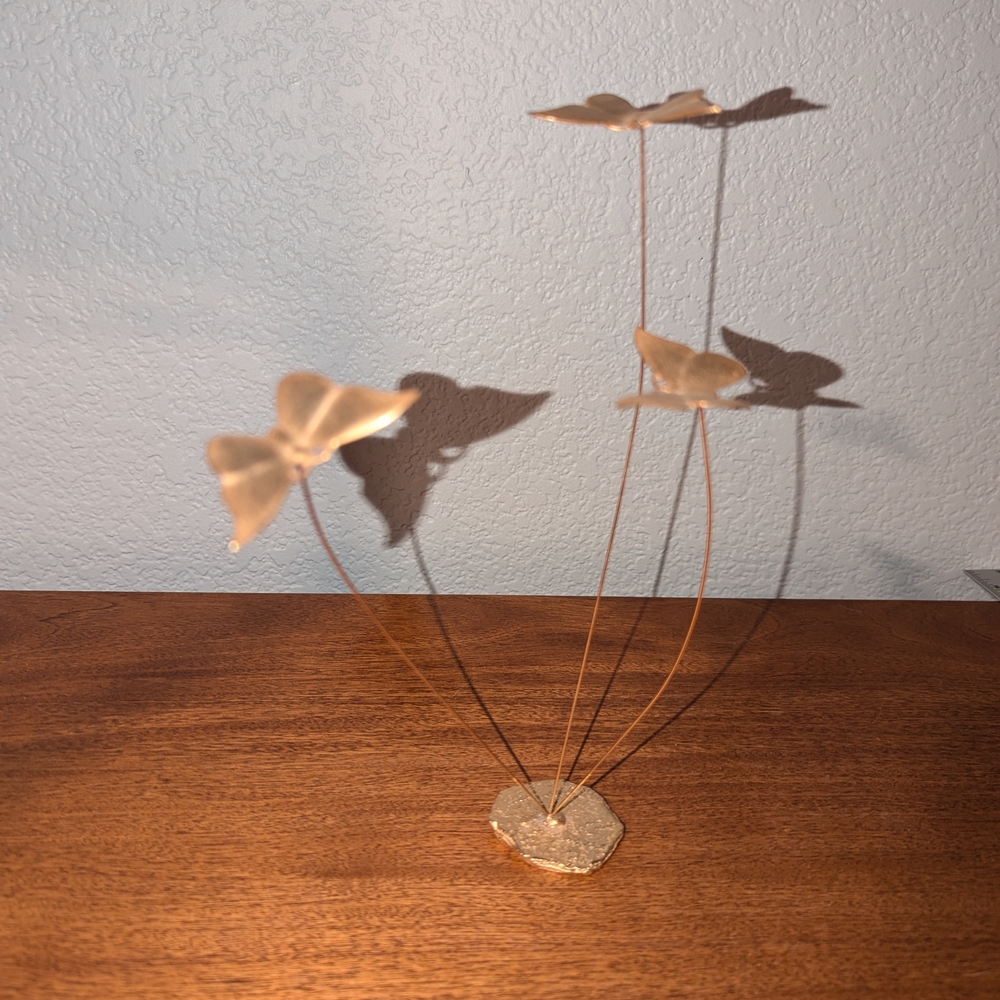 Vtg Mid Century Modern 9 1/2" Kinetic Butterfly  Art Sculpture